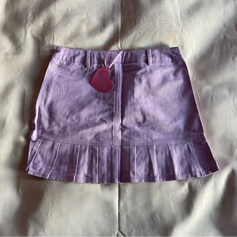 NEW! Sugar Thrillz (Dolls Kill)- Baby Pink Purplish Melody Girl Mini Skirt S